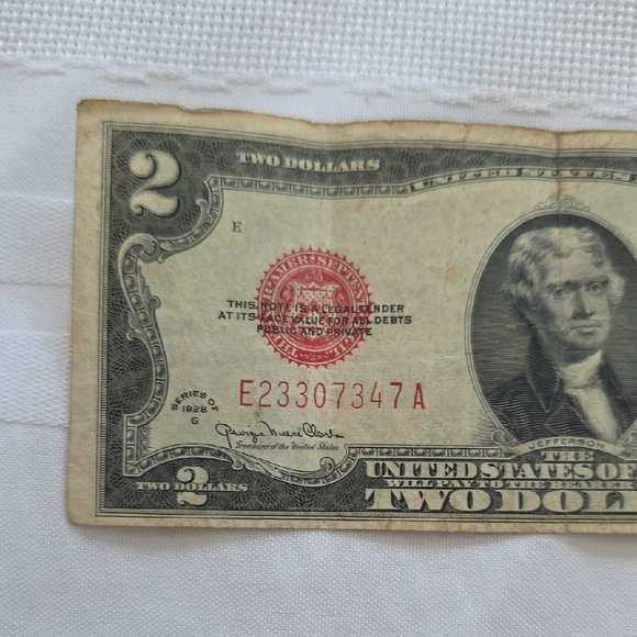 Vintage Rare Red Ink Two Dollar Bill 1928 G - Picture 6 of 8
